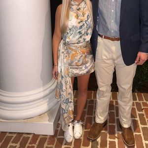 ELLIATT dress xxs paisley print cowl neck sash tie mini dress size xxs